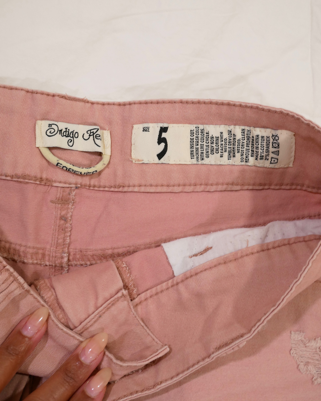 2000s Pink Indigo Rein Distressed Shorts