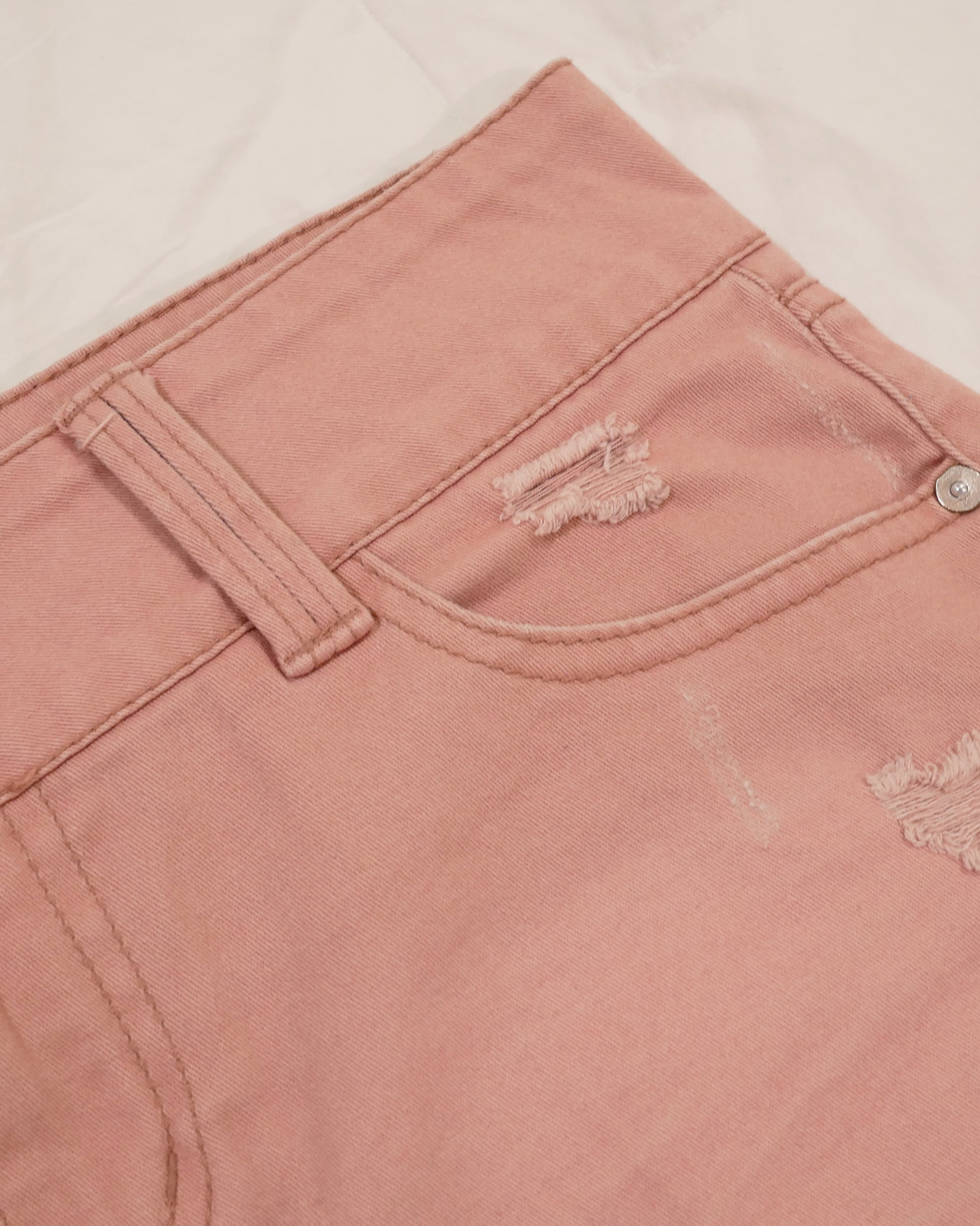 2000s Pink Indigo Rein Distressed Shorts