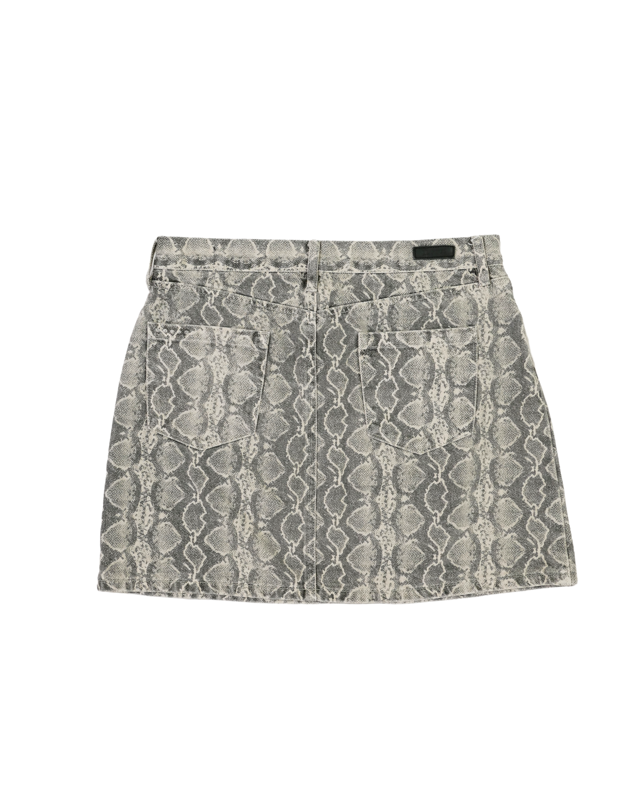 2010s Blank NYC Cream Black Snake Print Mini Skirt